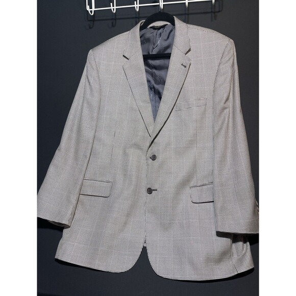 Jos A Banks Signature Gold Men’s Suit Jacket 36R Black/White Checked J13